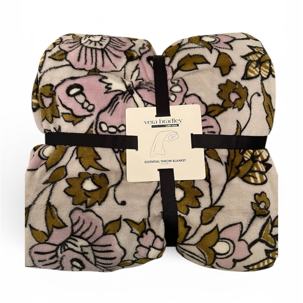 Vera Bradley Essential Throw Blanket - Wild Prairie Lavender Butterfly 80”X50”